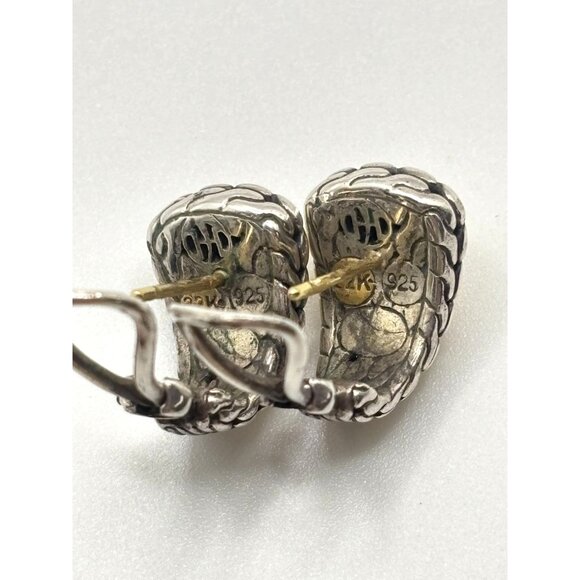 John Hardy 22K & Sterling Silver Braided Clip-On Earrings - Picture 6 of 9